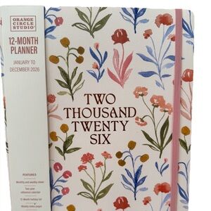 Orange Circle Studio Planner 2026 12 month Monthly Planner 10x8” Floral